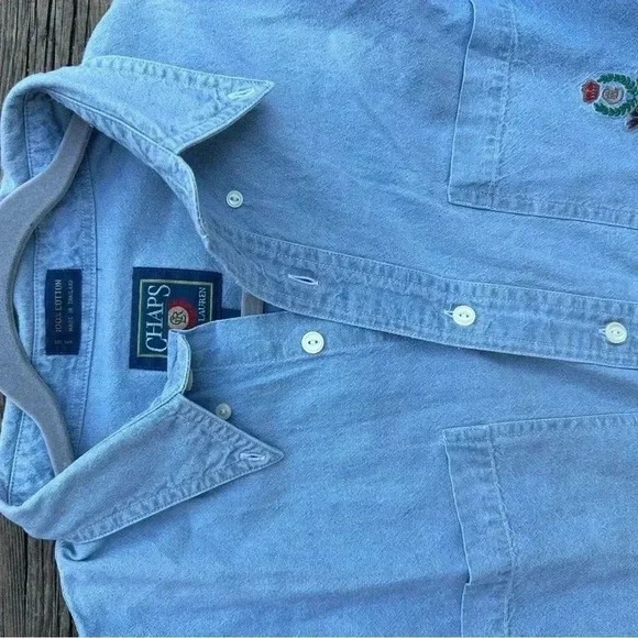 Short Sleeve Chaps Ralph Lauren Button Up Size Large - Picture 8 of 8